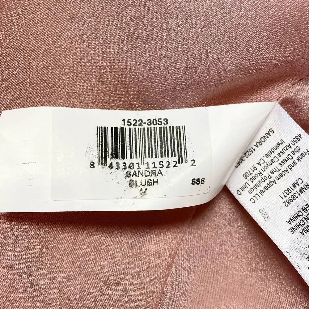 NWOT Dress The Population Sandra Plunge Crepe Trumpet Gown in Blush, Medium - Picture 15 of 16